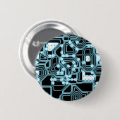 ElecTRON - Blauw / zwart Ronde Button 5,7 Cm (Voorkant /achterkant)