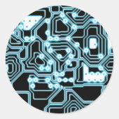 ElecTRON - Blauw / zwart Ronde Sticker (Voorkant)