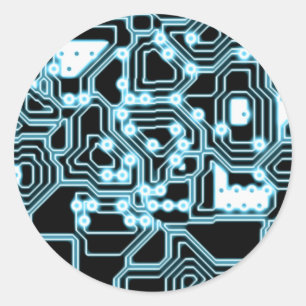 ElecTRON - Blauw / zwart Ronde Sticker