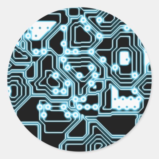 ElecTRON - Blauw / zwart Ronde Sticker (Voorkant)