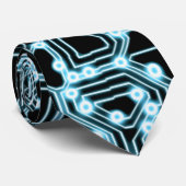 ElecTRON - Blauw / Zwart - Stropdas (Opgerold)
