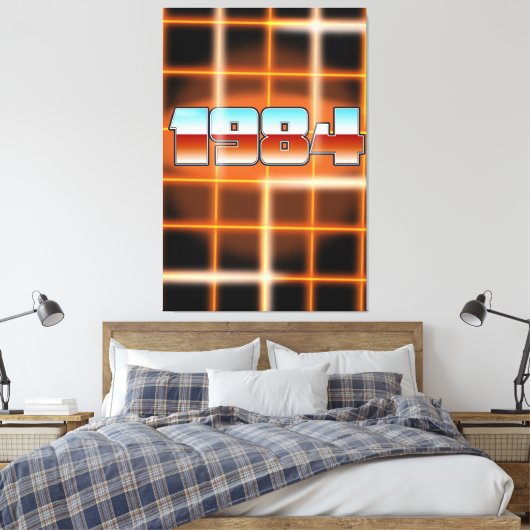 Electronic 1984 cartoon poster. canvas afdruk (Insitu (Slaapkamer))