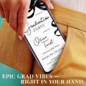 Electronic Afstuderen Invitation Black Bow Aankondiging