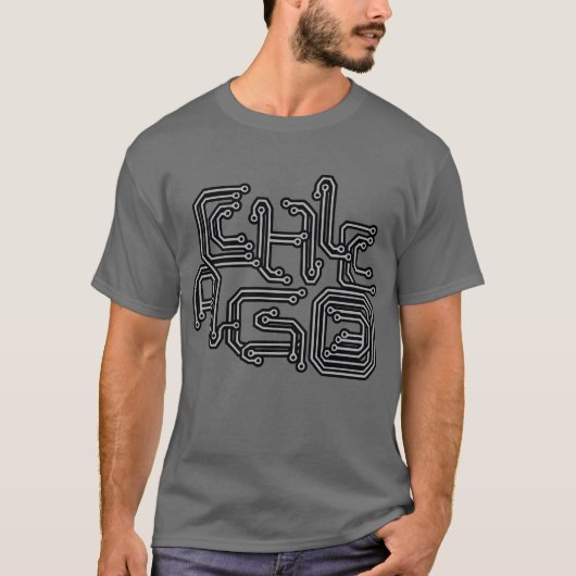 Electronic Chicago PCB T - Dark Grey T-shirt (Voorkant)