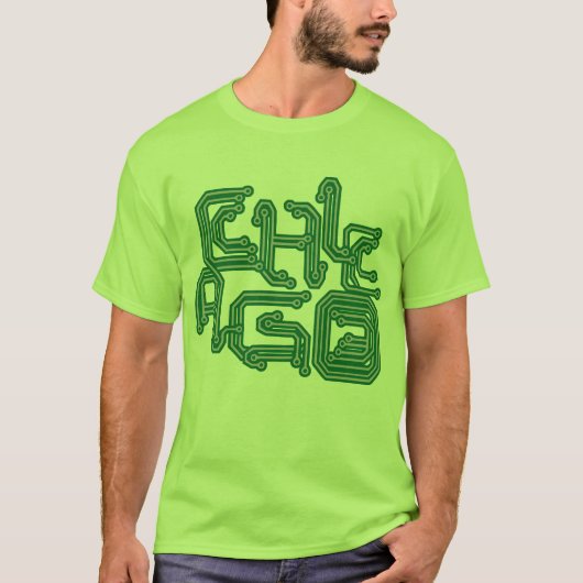 Electronic Chicago PCB T - Light Green T-shirt (Voorkant)