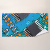 Electronic circuit board close up. background,boar badhanddoek (Badhanddoek)