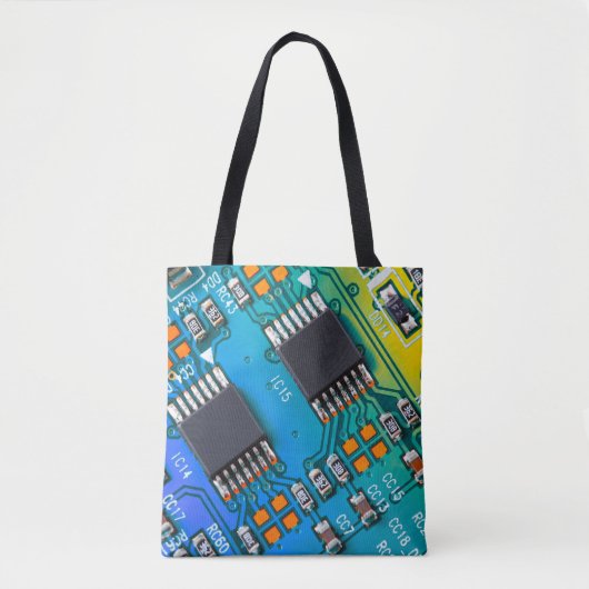 Electronic circuit board close up. background,boar tote bag (Voorkant)