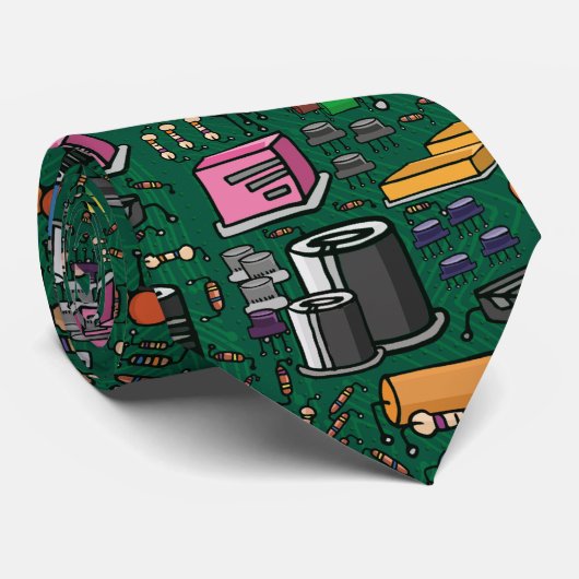 Electronic Circuit Board Stropdas (Opgerold)