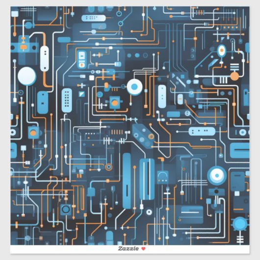 Electronic Circuit Vinyl Sticker (Vel)