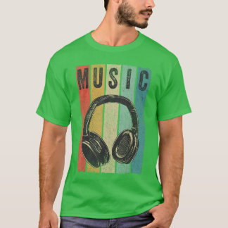 Electronic Music Lover DJ Gift Vintage Retro Headp T-shirt