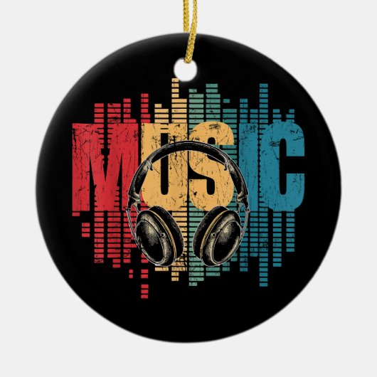 Electronic Music Lover DJ  Hoofdtelefoon Keramisch Ornament (Voorkant)
