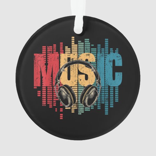 Electronic Music Lover DJ  Hoofdtelefoon Ornament (achterkant)