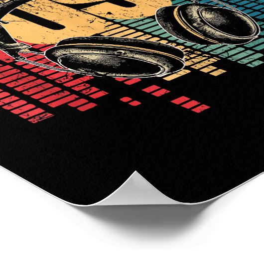 Electronic Music Lover DJ  Hoofdtelefoon Poster (Hoek)