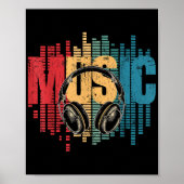Electronic Music Lover DJ  Hoofdtelefoon Poster (Voorkant)
