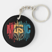 Electronic Music Lover DJ  Hoofdtelefoon Sleutelhanger (Achterkant)
