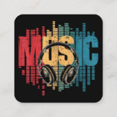 Electronic Music Lover DJ Hoofdtelefoon Vierkante Visitekaartje (Achterkant)