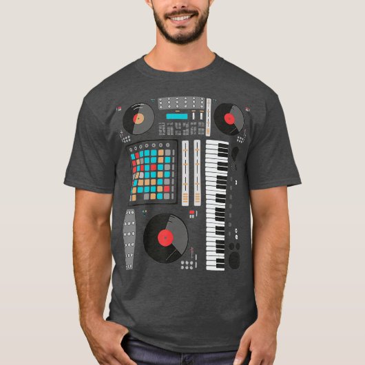Electronic Music Synthesizer Techno Music DJ T-shirt (Voorkant)