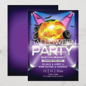 Electronic Neon Effect Halloween Party Kaart (Voorkant / Achterkant)