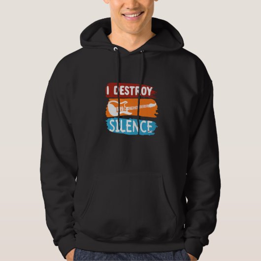 Electronic Rock Guitar I Destroy Silence Hoodie (Voorkant)