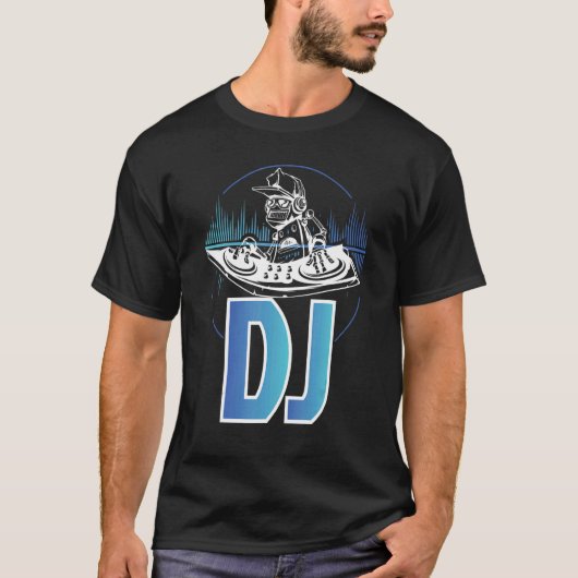 Electronic Visualizer Platenspelers Cool DJ Diskjo T-shirt (Voorkant)