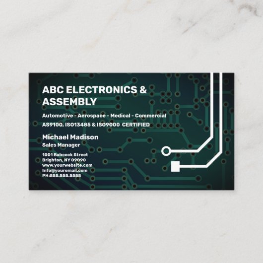 Electronics Assembly Business Visitekaartje (Voorkant)