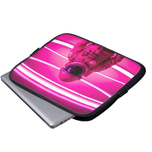 Electronics Bag astronaut op een roze neon achterg Laptop Sleeve (Voorkant onderkant)