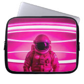 Electronics Bag astronaut op een roze neon achterg Laptop Sleeve (Voorkant)