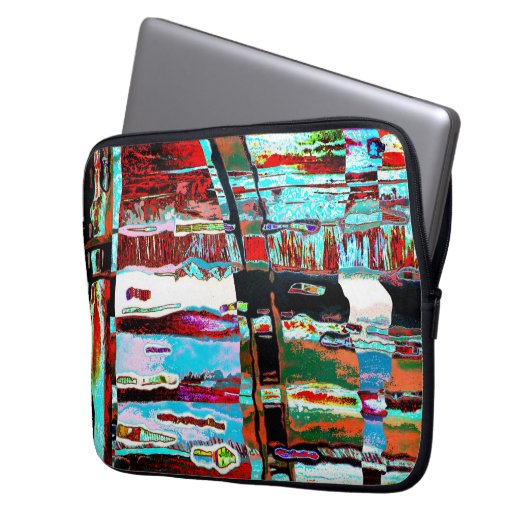 Electronics Bag – Collapse Reflection Abstract Laptop Sleeve (Voorkant Links)