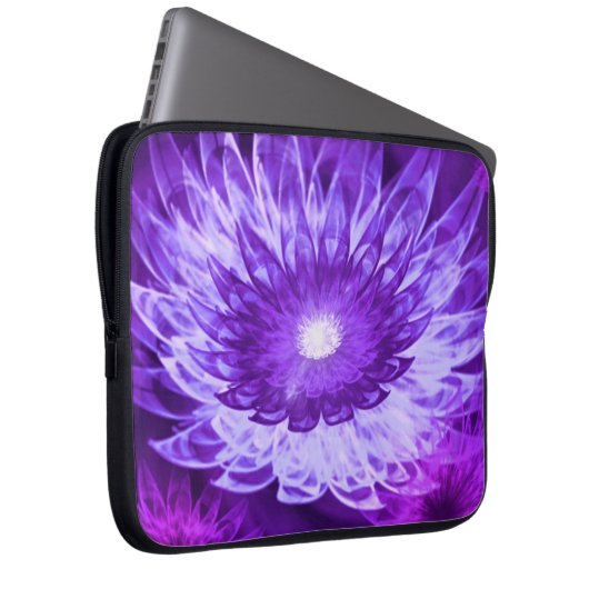 Electronics Bag Fantasy Flowers Paarse Laptop Sleeve (Voorkant Rechts)