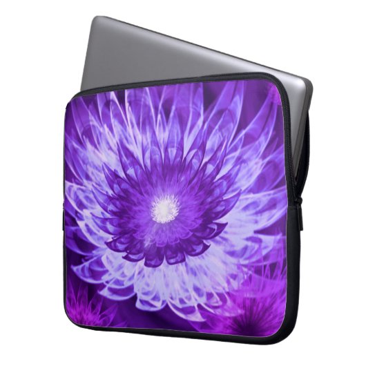 Electronics Bag Fantasy Flowers Paarse Laptop Sleeve (Voorkant Links)
