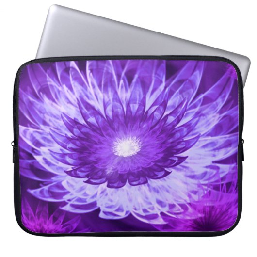Electronics Bag Fantasy Flowers Paarse Laptop Sleeve (Voorkant)