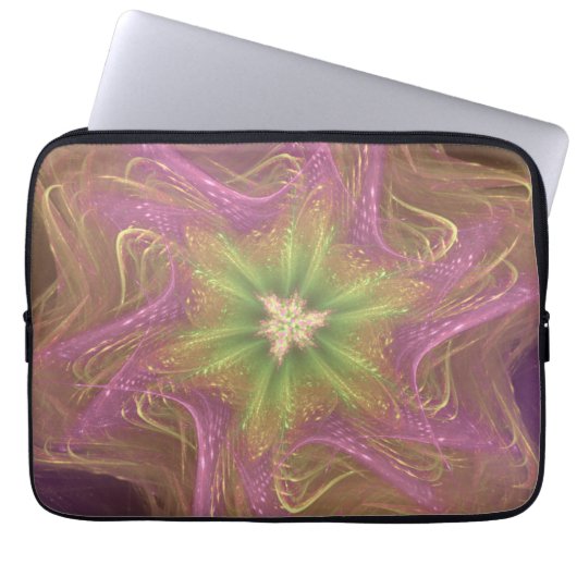 Electronics Bag Fractal Licht Paarse Palet Laptop Sleeve (Voorkant)