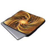 Electronics Bag Fractal Twisted Glow Yellow Laptop Sleeve (Voorkant onderkant)
