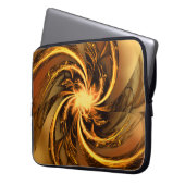 Electronics Bag Fractal Twisted Glow Yellow Laptop Sleeve (Voorkant Links)
