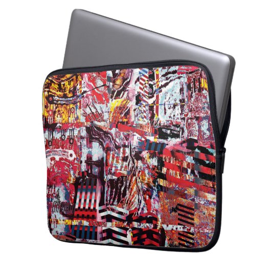 Electronics Bag – Fragmented Pulse Laptop Sleeve (Voorkant Links)