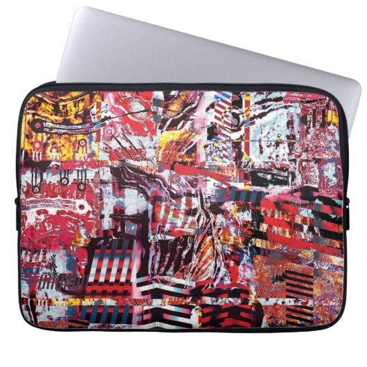 Electronics Bag – Fragmented Pulse Laptop Sleeve (Voorkant)