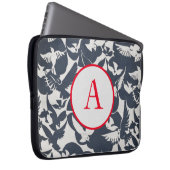 Electronics Bag JAPANESE BIRD PATTERN DIY INITIAAL Laptop Sleeve (Voorkant Rechts)