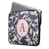 Electronics Bag JAPANESE BIRD PATTERN DIY INITIAAL Laptop Sleeve (Voorkant Links)