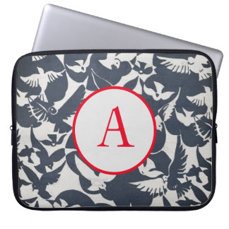 Electronics Bag JAPANESE BIRD PATTERN DIY INITIAAL Laptop Sleeve