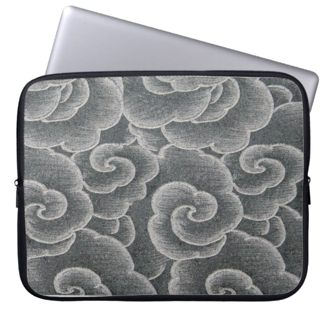 Electronics Bag JAPANESE CLOUD PATTERN GRAYS Laptop Sleeve (Voorkant)