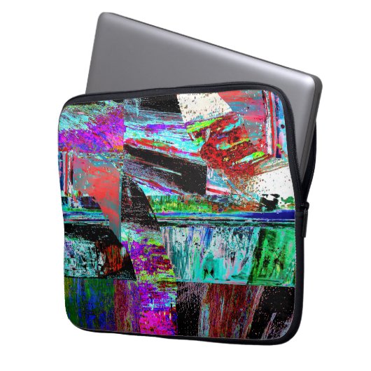 Electronics Bag – Neon Pulse Laptop Sleeve (Voorkant Links)