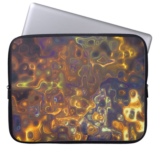 Electronics Bag Paarse Gele Edelsteen Patroon Laptop Sleeve (Voorkant)