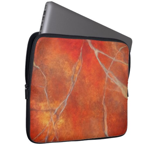 Electronics Bag with red hot marble art design Laptop Sleeve (Voorkant Rechts)