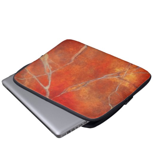 Electronics Bag with red hot marble art design Laptop Sleeve (Voorkant onderkant)