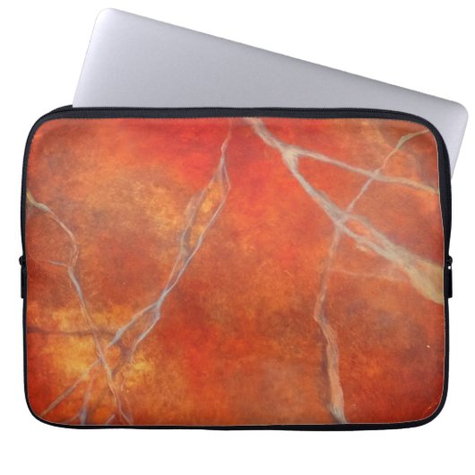 Electronics Bag with red hot marble art design Laptop Sleeve (Voorkant)