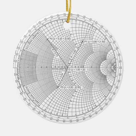 Electronics Engineer Smith Chart Holiday Keramisch Ornament (Voorkant)