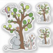 Elefant am Baum Aufkleber Sticker (Voorkant)
