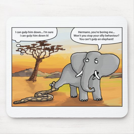 Elefant and snake.png muismat (Voorkant)