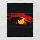 Elefant, Baby olifant en zonneklaar Briefkaart (Voorkant)