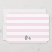 Elefant Baby shower met strepen - lichtroze Kaart (Achterkant)